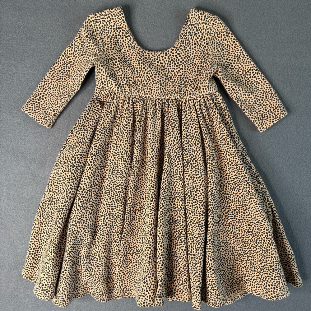 Remie Girl Leopard Print Long Sleeve Dress Size 6